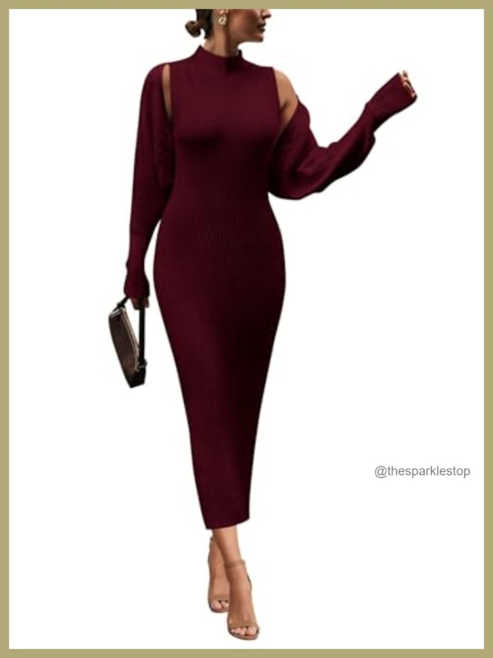 Ribbed Knit 2 Piece Sweater Dress Set Maxi Cardigan Pullover